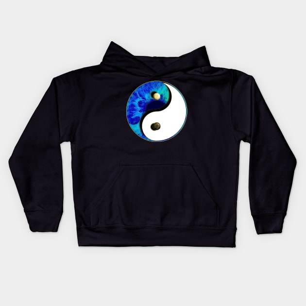 Ying Yang Blue Moves Kids Hoodie by crunchysqueak